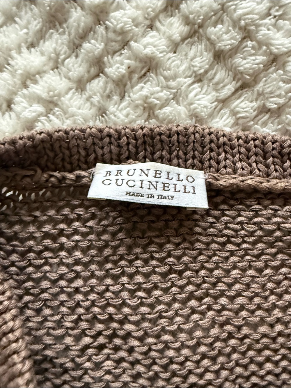Brunello Cucinelli Brown fringe detail Knit cotton Cardigan - Picture 2 of 6